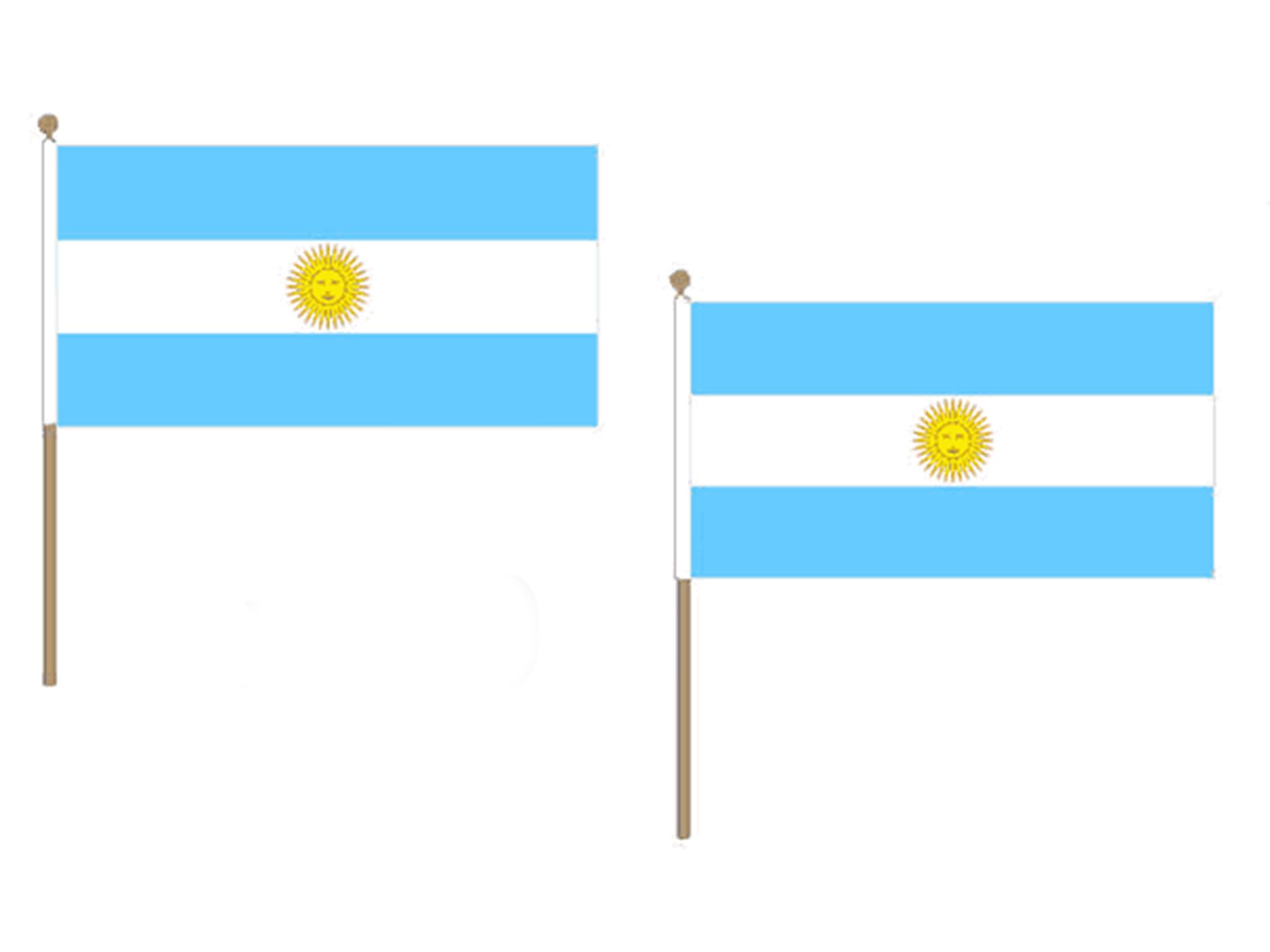 AZ FLAG ARGENTINA FLAG 12'' x 18'' wood stick - ARGENTINE FLAGS 30 x 45 cm - BANNER 2x3 in with pole