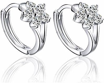 Snowflake Flower Simulated Diamond Earrings Quality 925 Sterling Silver Filled Women Jewelry