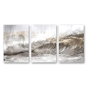 3 Piece Canvas Wall Art Wave Canvas Prints Home Artwork Decoration for Living Room,Bedroom - 16"x24" x 3 Panels