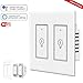 Smart Light Switch,2 Gang Wi-Fi Switch In-wall Wireless Switch Compatible With Amazon Alexa,Remote Control Your Fixtures From Anywhere,Timing Function,Overload Protection,No Hub Required