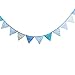 INFEI 3.2M/10.5Ft Vintage Floral Fabric Flags Bunting Banner Garlands for Wedding, Birthday Party, Outdoor & Home Decoration (Blue)