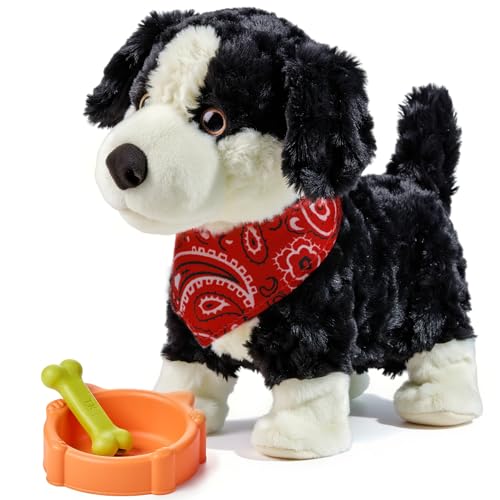 eJog Pup Interactive Plush Toy Dogs for Kids, Electronic Voice Control Dog, Walking, Talking, Barking, Tail Wagging, Realistic Robot Puppy Toy, Stuffed Animal Pet Toys for Children Ages 3+