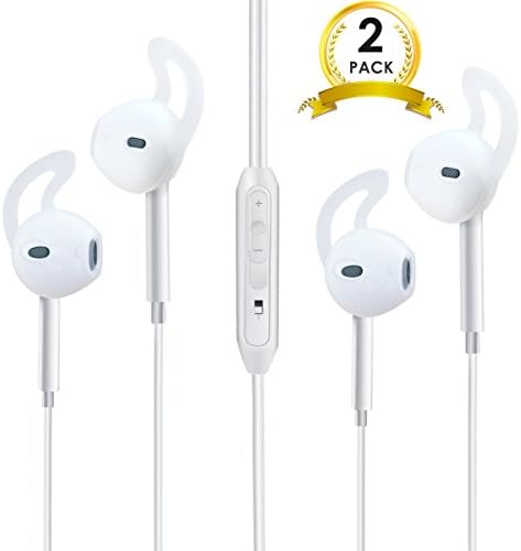 originAIM [2Pack] iPhone Wire Headphones, Corded headset with Mic and Remote Control For IOS &amp; Android (WHITE)