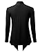 FLORIA Women's Open Front Drape Hem Lightweight Long Sleeve Knit Cardigan Black 1XL