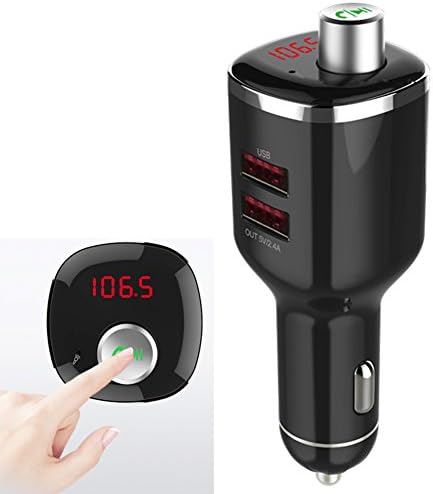 Wireless FM Transmitter,Aupolo Car MP3 Player Bluetooth Transmitter Radio Adapter Handsfree Bluetooth Car Kit With 2.4A 2-USB Charging U-disk Slot