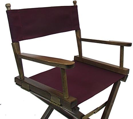 PERSONALIZED IMPRINTED Gold Medal Contemporary 30" Bar Height Walnut Frame Directors Chair - Burgundy