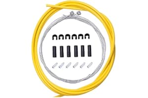 WIROJ BlueSunshine Bike Bicycle Brake Cable and Housing Set - Basic Brake Cable Replacement Kit for Your Bike, Cable housing 5mm (Yellow)