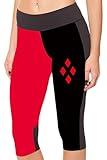 COCOLEGGINGS Womens Harley Quinn Digital Print Stretch Workout Capri Tights XL
