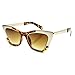 zeroUV - Womens High Fashion Metallic Futuristic Stunning Cat Eye Sunglasses (Tortoise-Gold Amber)