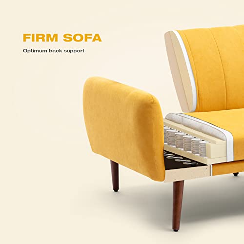 Vicluke Convertible Futon Sofa Bed, Modern Linen SplitBack Folding Sleeper Sofa Couches with