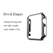 ICE FROG iWatch Series 1 38mm Case, Electroplate Metal Plated PC Slim Hard Protective Bumper HD Screen Protector Full Coverage Cover Shell for Apple Watch 38mm - Black