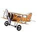 Vintage Airplane Model Metal Handicraft, Wrought Iron Aircraft Biplane, for Photo Props/Christmas/Home Decor/Ornament (Yellow)