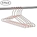 Amber Home 17 Rose Gold Copper Wire Metal Hangers 5 Pack, Strong Heavy Duty Slim Metal Clothes Hangers for Shirt Coat Blouse Dress Pants Jacket (Copper Color, 5 Pack)