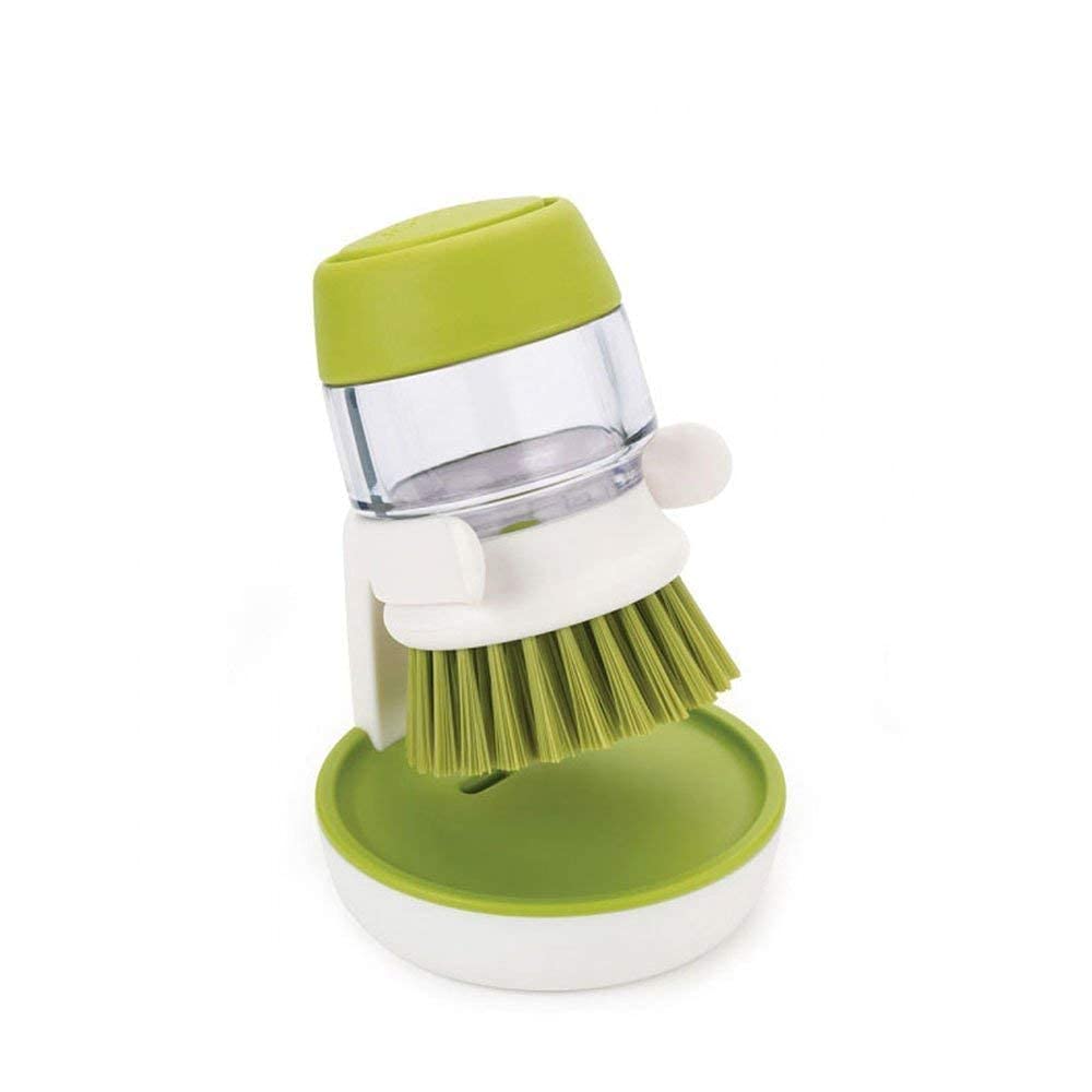 APURK Liquid Soap Dispenser Palm Brush with Storage Stand, for Kitchen