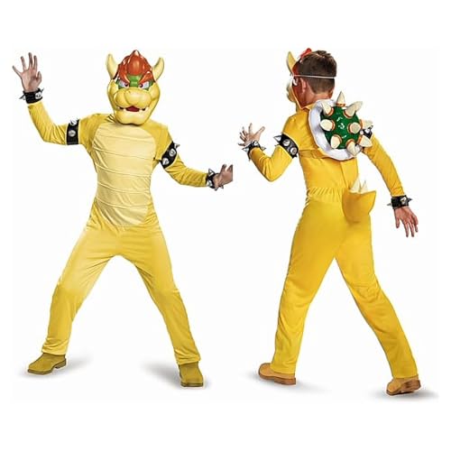 Super Mario Brothers Bowser Deluxe Costume for Kids L