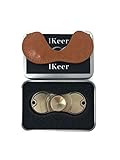 Fidget Hand Spinner Toy And Case By Ikeer,EDC Fidget Spinner,Brass Metal,Table Top & Hand Spinner,Relieve your Stress, Anxiety, ADHD, and Boredom!Can spin up to 2-5 minutes! … (Gold+Case)