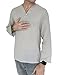 Love Quality Men's Summer T-Shirt 100% Cotton Thai Hippie Shirt V-Neck Beach Yoga Top (XX-Large, Light Grey)