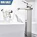 Comllen Waterfall Spout Single Handle Lever Bathroom Vessel Sink Faucet, Brushed Nickel