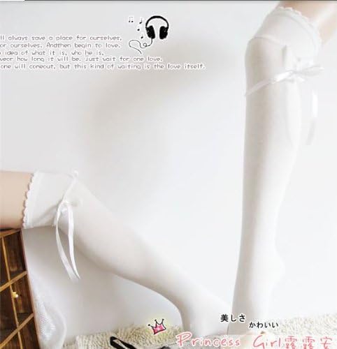 Amazon 萌え系 ゴシック オーバーニーソックス ロングソックス 白 タイツ 通販