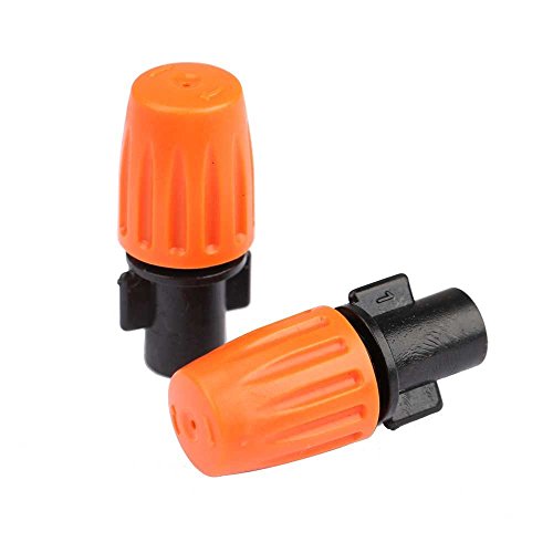 Wowlife Orange Adjustable Single Atomization Sprayer Single Water Misting Sprinkler Nozzle Micro Irrigation Set (25 Pcs)