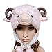 TopTie Ladies Animal Hat, Soft Fleece Lined Hat - Sheep Antelope Beauty Hat WHITESHEEP