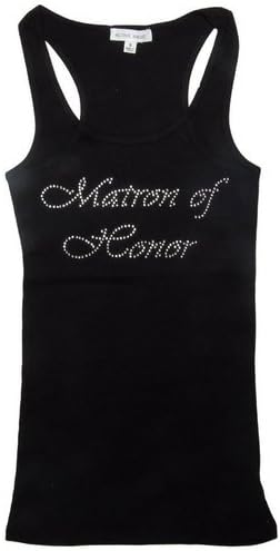 Crystak Matron of Honor Tank Top (Large, Black)