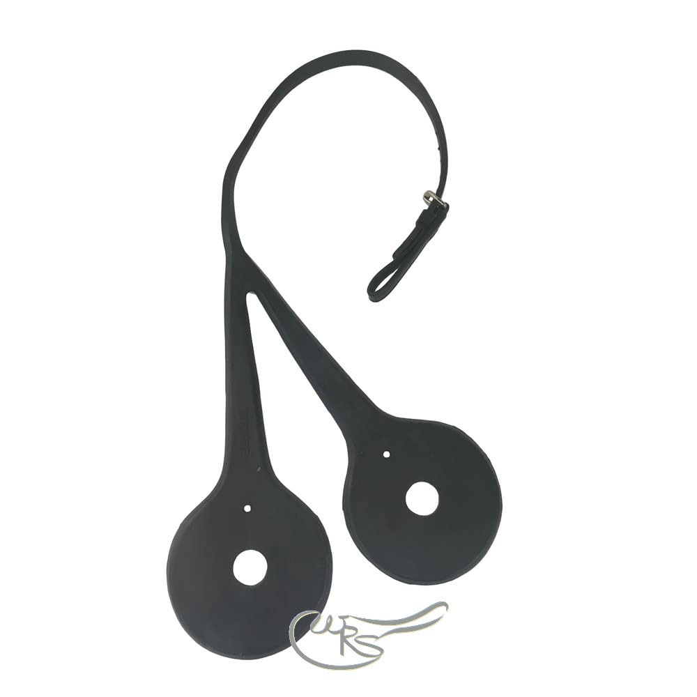 Australian Nosebands Rubber Cheeker - With Leather Strap (Black)