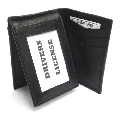 Mens Black Leather Wallet Lamb 