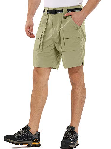 image for Aiegernle Men's Outdoor Hiking Shorts, Lightweight Quick Dry Expandabl