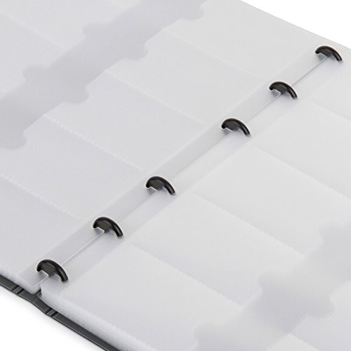 Looneng Business Card Book Holder, 600 Card Capacity Name Card Book Holder Business Card Organizer (Black) - Thumbnail 3