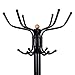 Tangkula Coat Rack Freestanding, 75 Inch Heavy Duty Metal Hanger Stand with Umbrella Holder, Entryway Hat Jacket Hanger with 12 Hooks for Scarf Crutch Bag, Standing Coat Tree Rack (Black)
