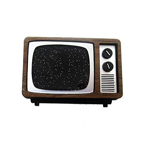Retro CRT TV Broadcast SMPTE Color Test or Static Brooch Pin, Nostalgic Technology Jewelry - Thumbnail 3