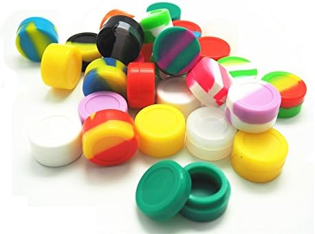 20 Pack 5ml Silicone Containers by Herb Warehouse | Assorted Colors Dab Wax Makeup Cream, Non Stick, Food Grade