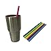 ABC123 Drinkware Reusable Staight Silicone Drinkings Straws With Advanced Cleaning Brush For RTIC, Ozark Tral and Yeti Rambler 20OZ & 30OZ Tumblers