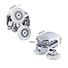 Shower Door Rollers Replacement, 25mm Wheels Twin Double Bottom Zinc Alloy for Sliding Shower Glass Door