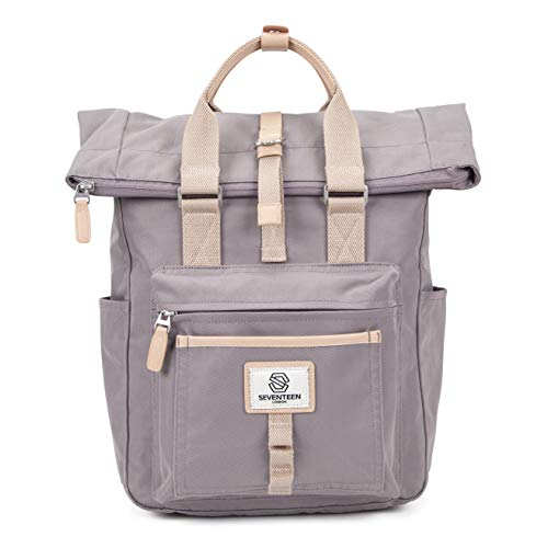 SEVENTEEN LONDON – Modern Cycling Lilac 'Canary Wharf' Fold Roll Top Backpack in a Classic Slim Urban Design – Fits Laptops up to 15" — image 1