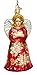 Old World Christmas Collection Glass Blown Ornaments for Christmas Tree Angle, Red Poinsetta Angel