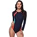 W YOU DI AN Women's Long Sleeve Rash Guard One Piece Swimsuit UPF 50+ Surfing Suit Bathing Suit