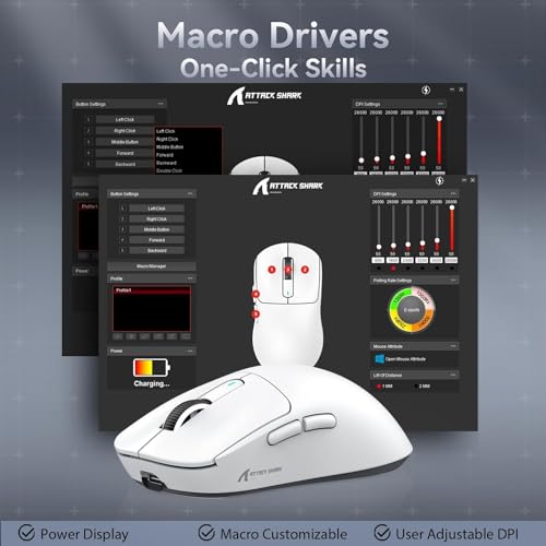 ATTACK SHARK X3 49g Ultralight Mouse, PixArt PAW3395 Gaming Sensor, BT/2.4G Wireless/Wired Gaming Mouse, 26000 DPI, 200 Hours Battery, Office Mice for Win11/Xbox/PS/Mac (White)