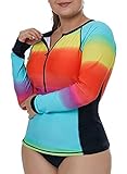 Aleumdr Womens Rashguard Shirt Long Sleeve Zip