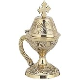 Christian Byzantine Orthodox Greek Censer Incense Burner Liturgy (8599b)