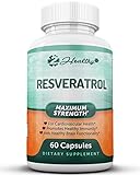 Pure Resveratrol Supplement - Antioxidant Polyphenols Extract, Natural Trans-Resveratrol Powder Pills for Heart Health & Weight Loss, Anti Aging Anti Oxidant, NMN NAD, 1200mg Per Serving, 60 Capsules