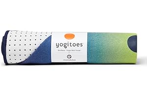MANDUKA Yogitoes Yoga Mat Towel - Lightweight, Quick Drying Microfiber, Non Slip Skidless Technology, Use in Hot Yoga, Vinyasa and Power, 71 Inch (180cm), Emerald Array