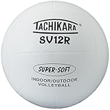 Tachikara Sv12R Super Soft 12 Panel Top Grade Rubber Volleyball (White)