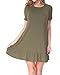 LAINAB Womens Summer Short Sleeve Pocket Draped Loose Swing Casual T Shirt Dress