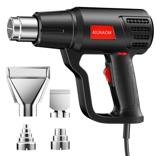 AIUNAOM Hot Air Gun 2000W Thermal Gun 50°C ~ 650°C Temperature Control without Levels + 2 Air Speeds Overload Protection for Heating Welding and Defrosting