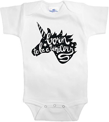 Baby Tee Time Born to be a unicorn One piece 0-3 Months White
