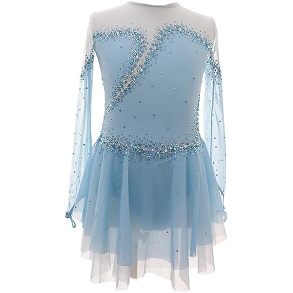 Figure Skating Dresses Girl s Sparkling Blue Ice Skating Dress Long figure-skating-dresses-girl-s-sparkling-blue-ice-skating-dress-long