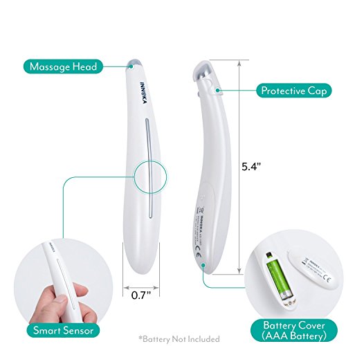 INNOKA Eye Massager, Heated Sonic Vibration Eye Facial Roller Skincare Device with Touch Activation Smart Sensor for Anti-Aging, Anti-Wrinkle, Reduce Eyes Puffiness, Dark Circles (Battery Operated) - Thumbnail 6