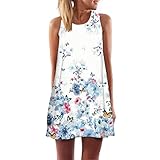 Muranba Women Dress, Women Summer Sleeveless Vintage Boho Beach Printed Short Mini Dress